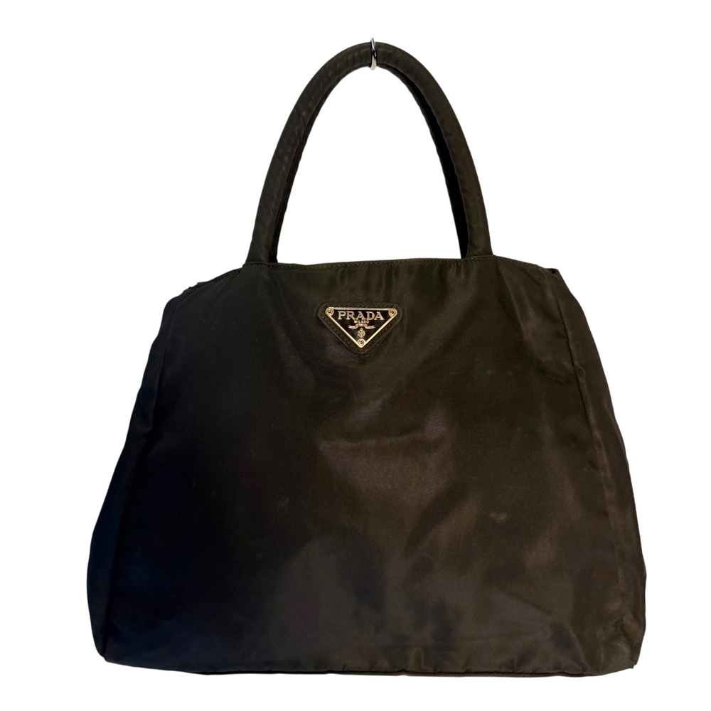 Prada Black Nylon Top Handle Tote Multi-Pocket Zipper Storage Silver Hardware - Picture 3 of 15